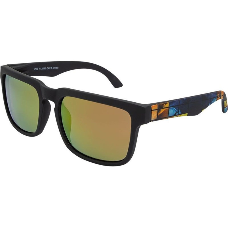 JS Eyewear 3850 SunglassesBlack Wave/Red Mirror Polarised Lenses