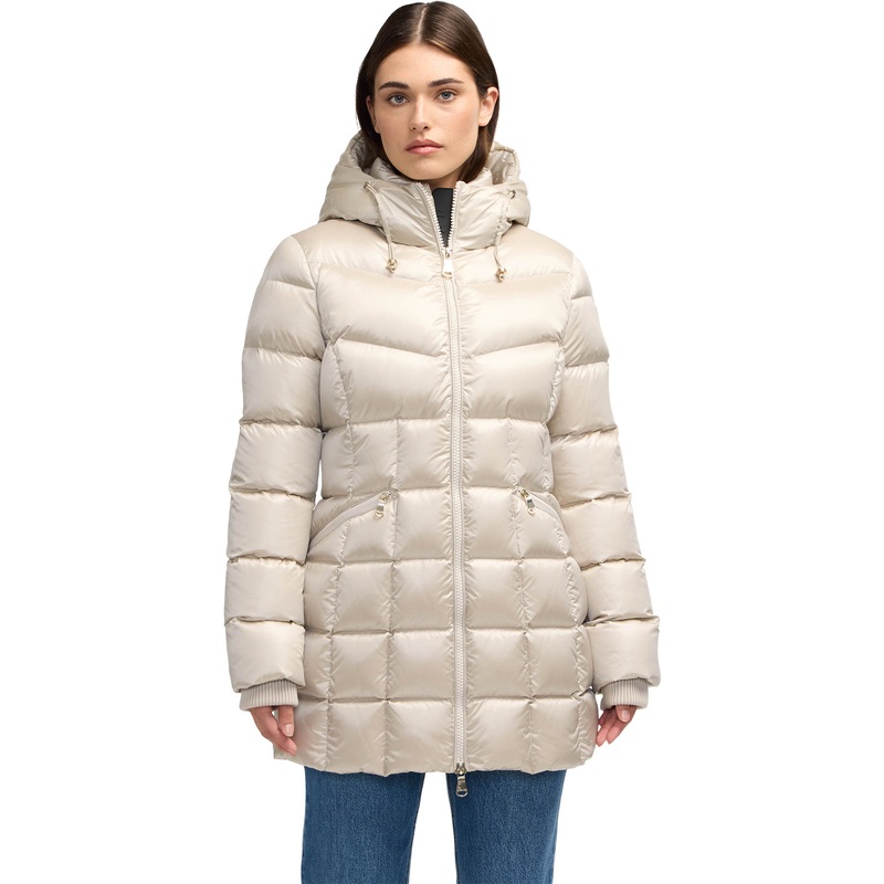 Zola Box Quilt Mid-Length Puffer Jacket with Fixed Hood – Women’s|-|Manteau matelass mi-long  piquage en carr avec capuchon fixe Zola – Femme